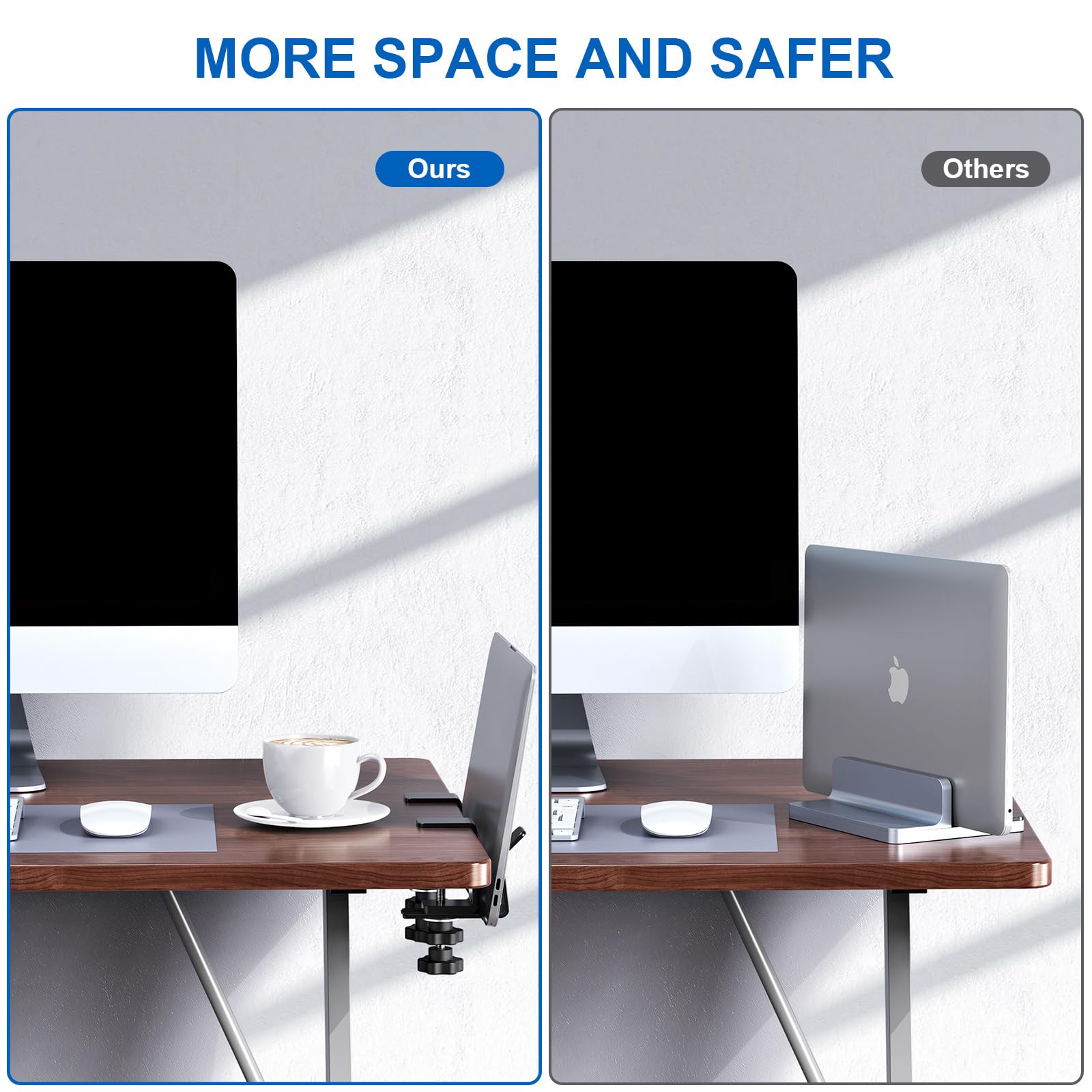 Soporte vertical para laptop, soporte ajustable para computadora portátil, se adapta a todos los MacBook/Surface/Samsung/HP/Dell/Chrome Book (negro)