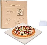 Waykea 12x12 Cordierite Pizza Stone - Square Baking Stone for Crispy Crust Pizza in Oven, Grill, RV, Camper & Toaster Oven