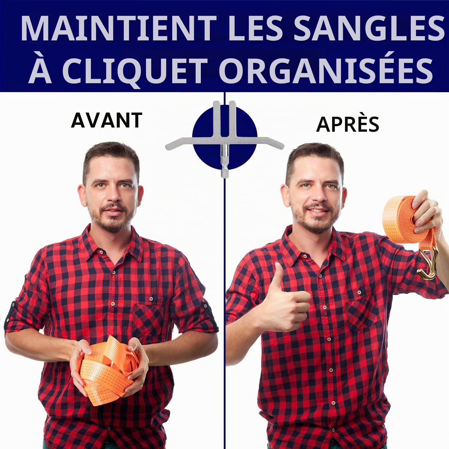 Outil d'enroulement de sangle à cliquet – Rouleaux de sangle en acier pour lits plats, sangles de camionneur et sangles de treuil de remorque – Équipement à plat – S'adapte à la plupart des