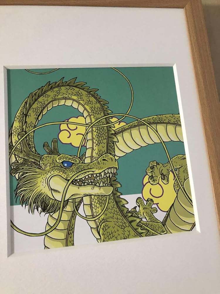 Amazon.co.jp: kj 額装品 鳥山明 82 ドラゴン 龍 イラスト 縁起