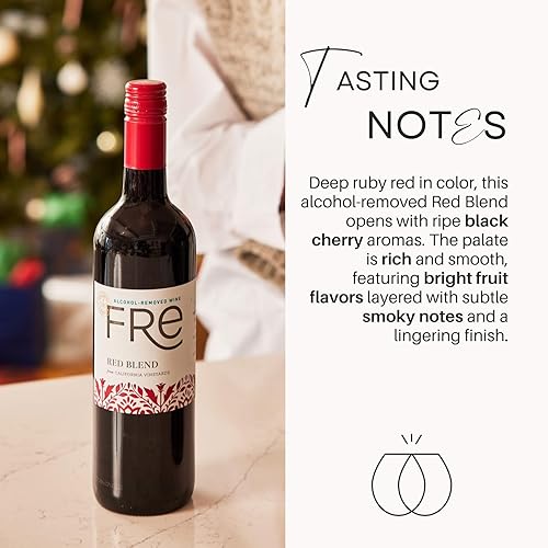 Miniatura 4 de Sutter Home FRE - Paquete de vino tinto sin alcohol con mezcla de alcohol, paquete de 4 (25.4 onzas líquidas cada uno) con tarjetas y guía de cata