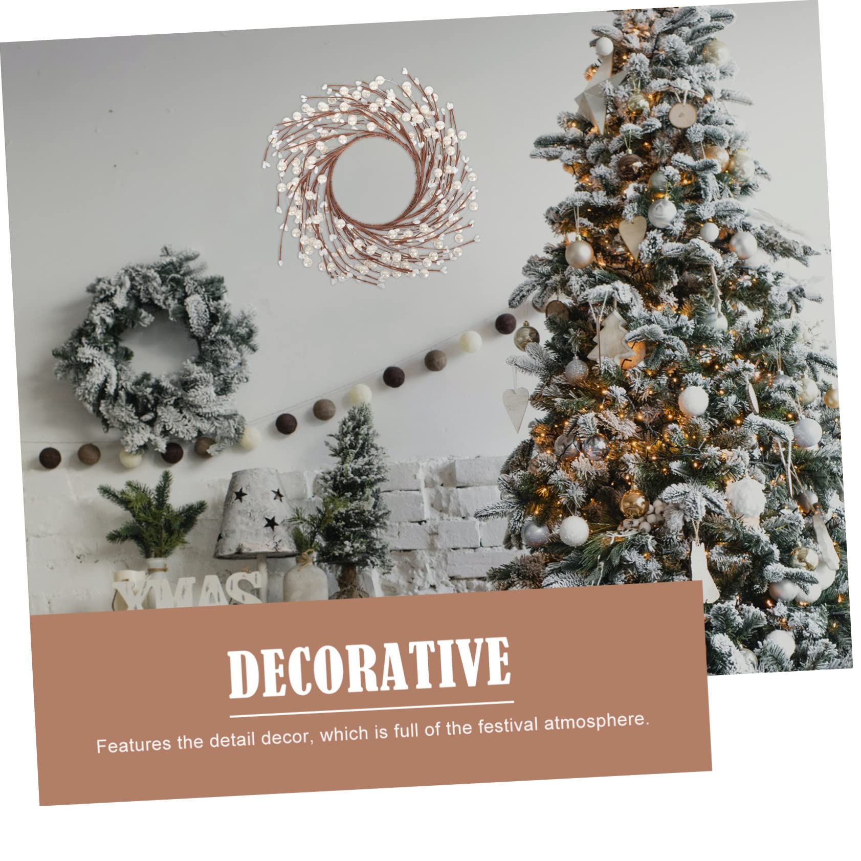 Zerodeko Lot De 2 Couronnes De Noël Artificielles Décoratives Fausses Couronnes À Suspendre Décoration De Porte Festive Accessoire De Décoration pour La Maison