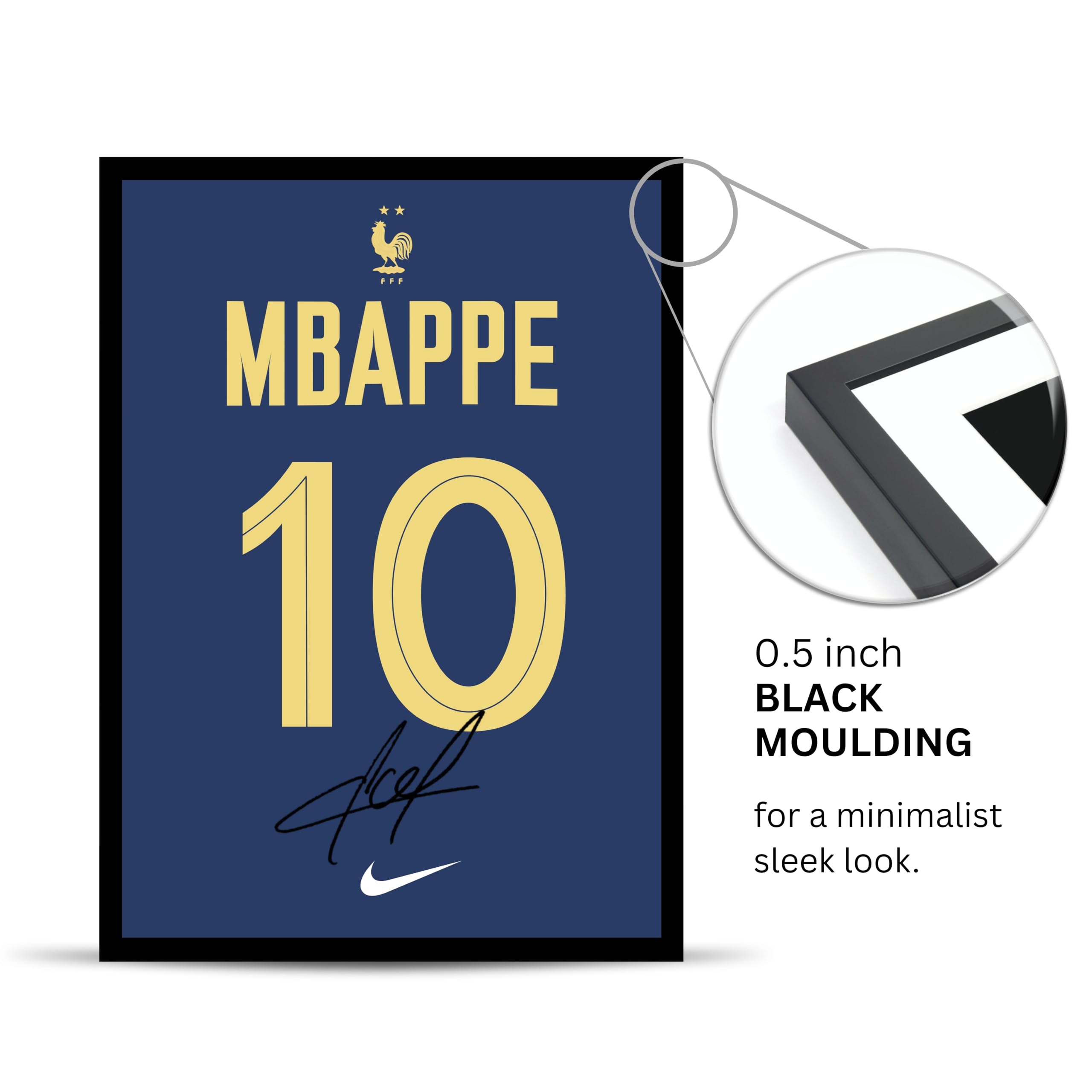 Posternet Football Jersey Style Wall Frame | Premium Sports Inspired Acrylic Wall Art | 8 x 12 Inch Framed Poster for Bedroom, Gaming Room, Office & Man Cave | Modern Athlete Number 10 Decor Gift for Football Fans 2