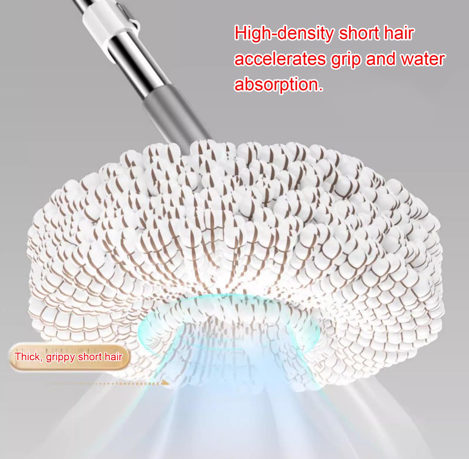 Trapeador Giratorio con Cubo, Sistema de Cubo único Redondo Manos Libres, trapeador de Piso de Microfibra húmedo y seco para Laminado,B