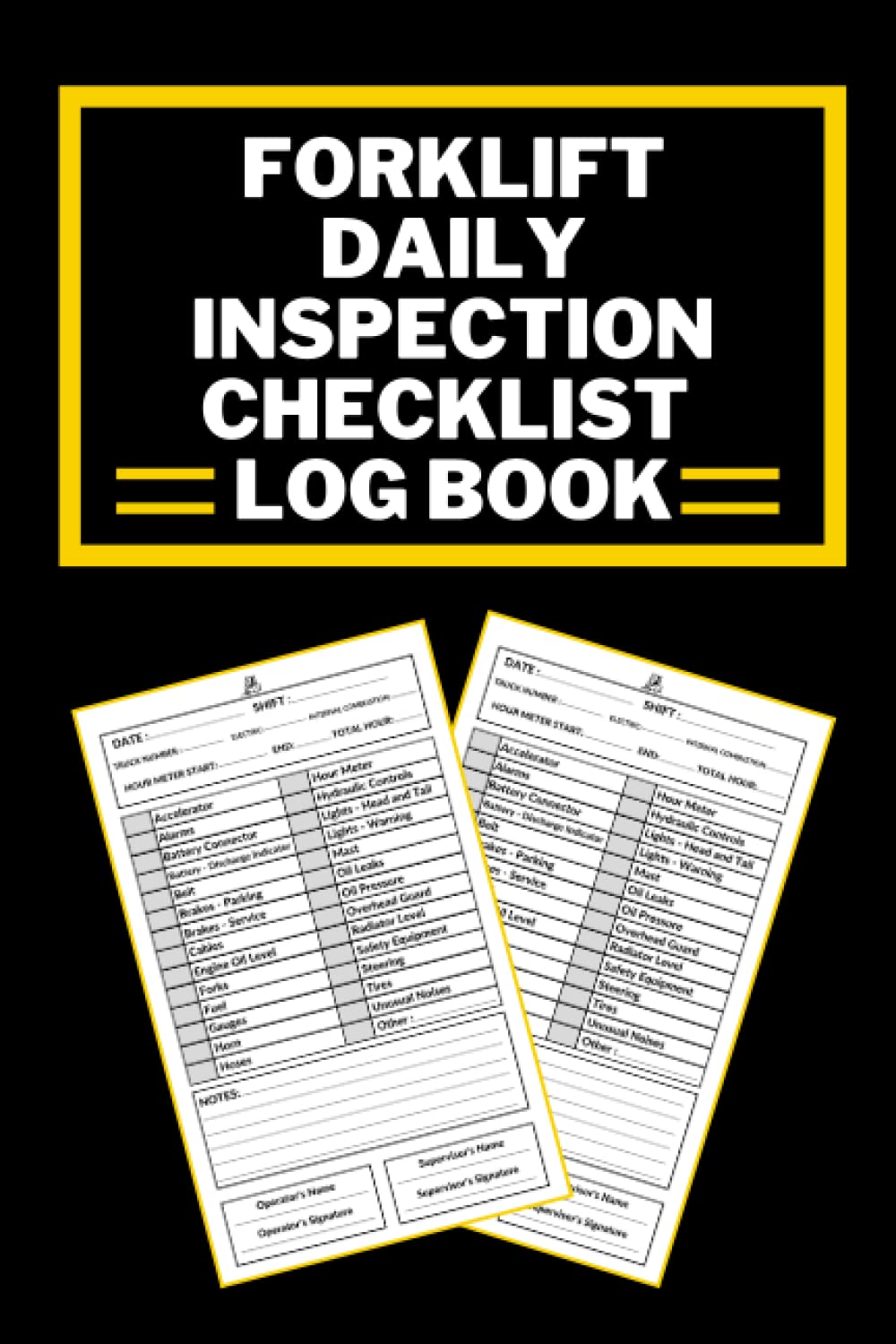 Buy Forklift Daily Inspection Checklist Log Book 120 Pages of Forklift
