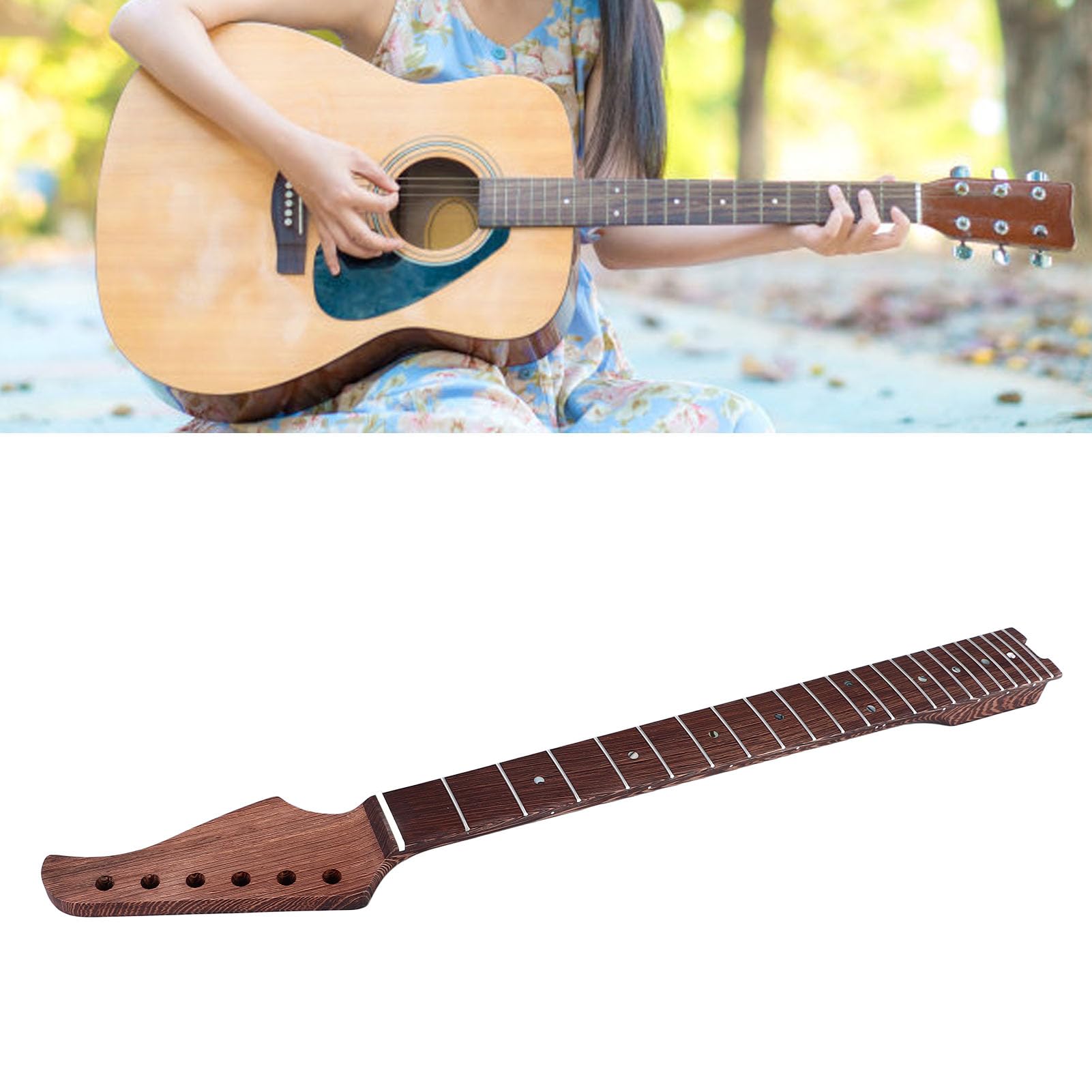 KIMISS Manico per Chitarra Elettrica in Wenge per Modello ST - Parte di Ricambio a 22 Tasti con Design a Giradischi per Prestazioni Migliorate