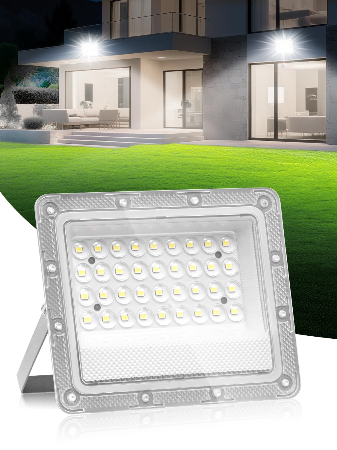 Litglobe LED Floodlight Outdoor 30W,3000LM Super Bright Flood Lights,6500K Cool White LED Security Lights,IP66 Waterproof Work Light,Wall Light for Garden, Yard, Garage, Streets