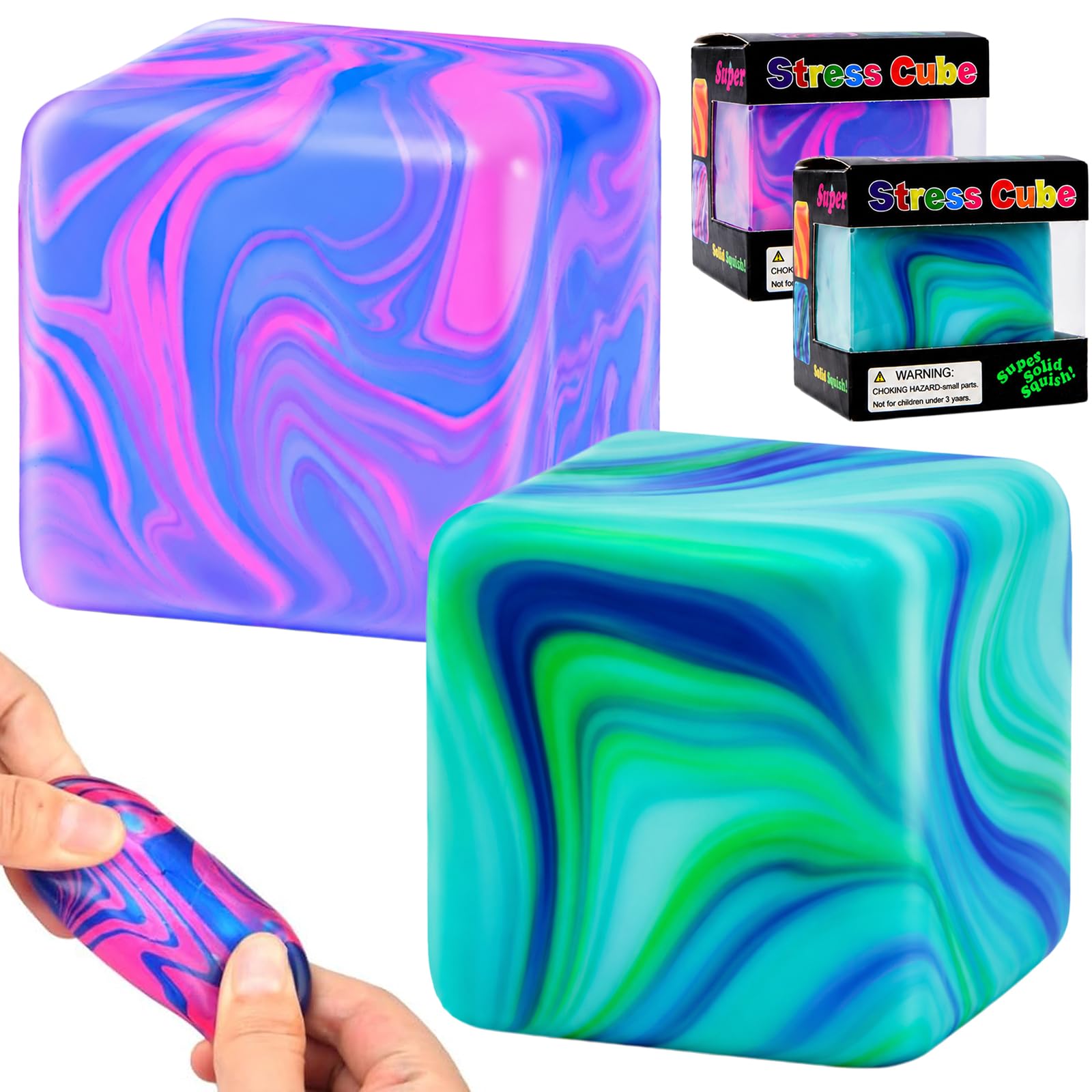 Squeeze Toys for Kids - Stress Relief Balls, Autism Stress Relief, Stress Balls for Adults and Children, Classroom Prizes, Safe & Durable Stress Relief Toys (2 multicoloured)