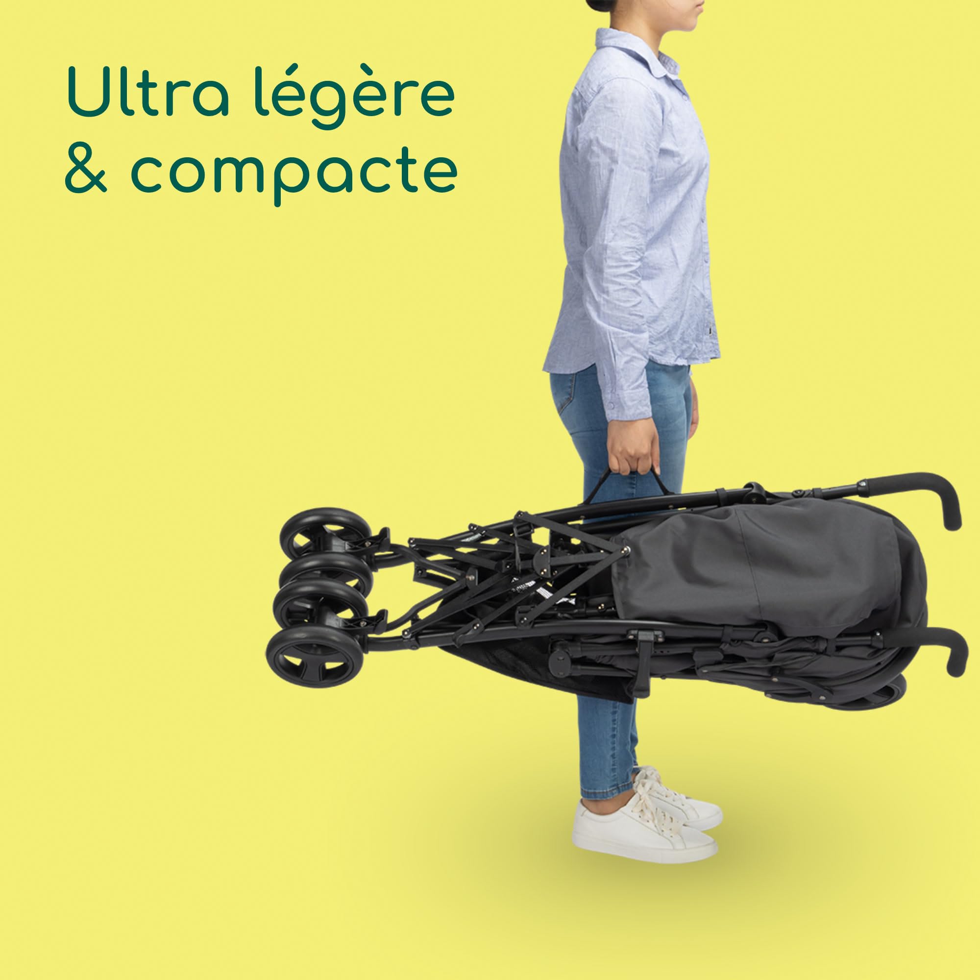 Bebeconfort Dusk, Poussette pour Bébé, 0 - 4a (0 - 22 kg), Poussette de Voyage dès la Naissance, Compacte et Légère (5,6 kg), Tissus Doux et Rembourrés, Pliage Compact, Panier, Mineral Graphite