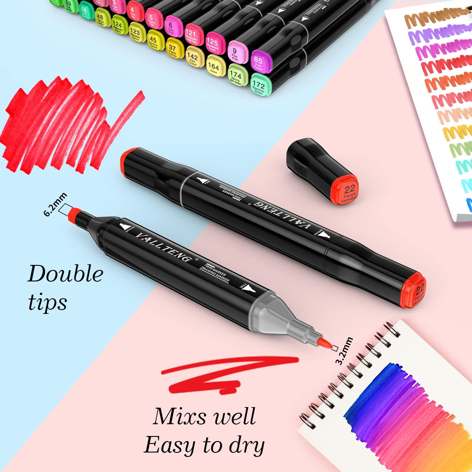 DHYANA 10 Pennarelli Colorati Fatti A Mano Dall'India – Punta Fine, Inchiostro Blu, Decorati Con Perline E Specchi – Set Regalo Per Scuola E Ufficio