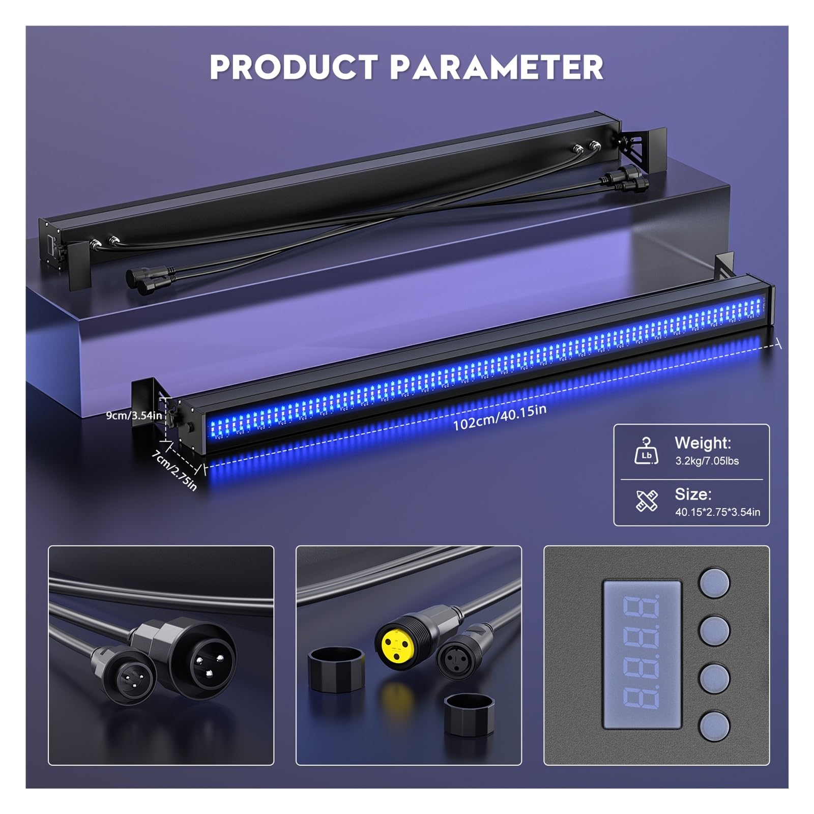 Oświetlenie Dyskotekowe 2 szt. 100 W IP65 Wodoodporne światła ścienne, 336 diod LED RGB DMX Bar świetlny na scenę do budynku zewnątrz, wesele