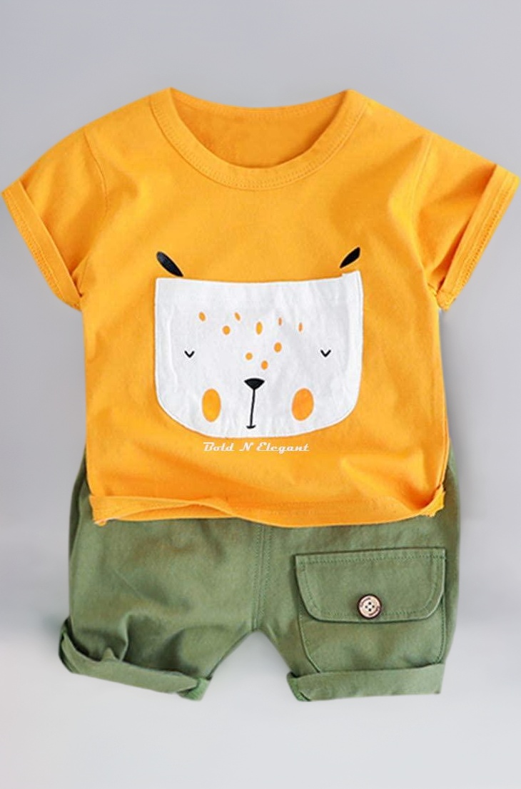 Bold N Elegant Unisex Child Cotton Solid - Be Bold Inside & Elegant Outside T-Shirt And Shorts Clothing Set