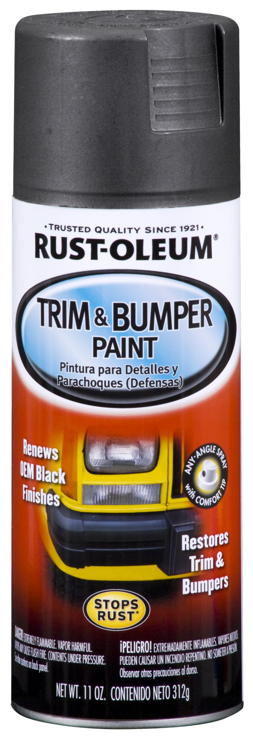 Rust-Oleum 251574 Automotive Trim & Bumper Spray Paint, 11 oz, Black