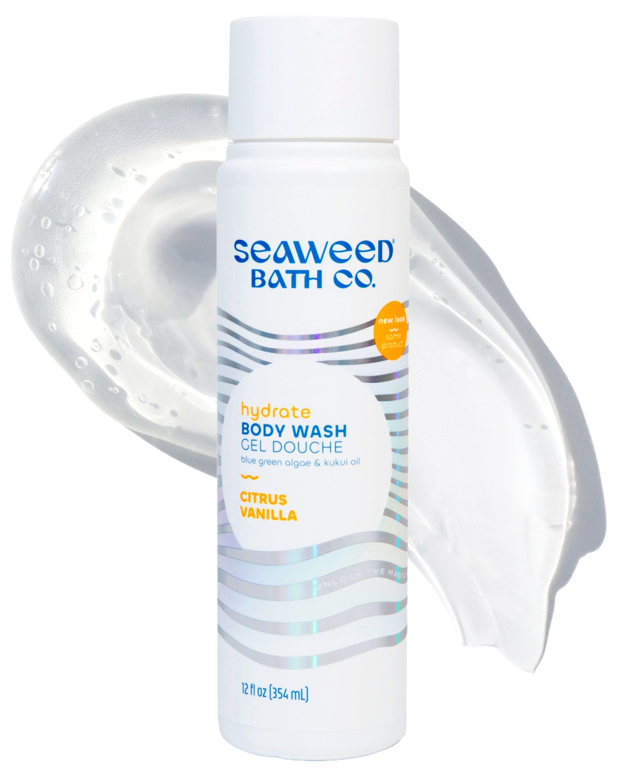 Seaweed Bath Co. Hydrate Body Wash - Citrus Vanilla - Foaming Shower Gel Cleanser with Natural Ingredients - Vegan, Paraben and Sulfate Free - For