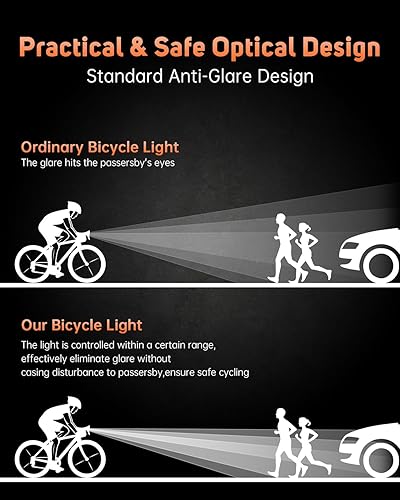 Miniatura 7 de YBLNTEK Faro delantero para bicicleta de 2000 lm, recargable USB-C, luz LED súper brillante, IPX5 impermeable, 4 modos de luz, faro de bicicleta