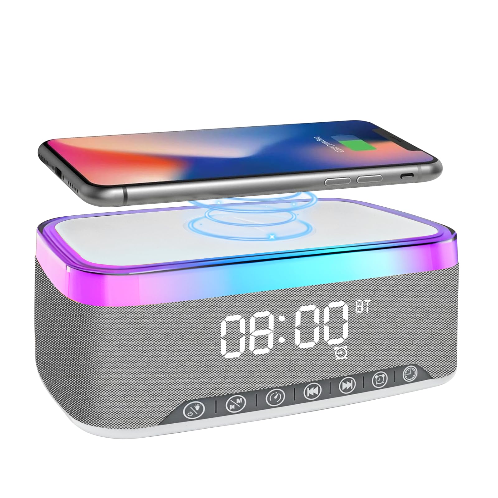 Réveil Intelligent IA Avec Haut-parleur Bluetooth Sans Fil, éclairage