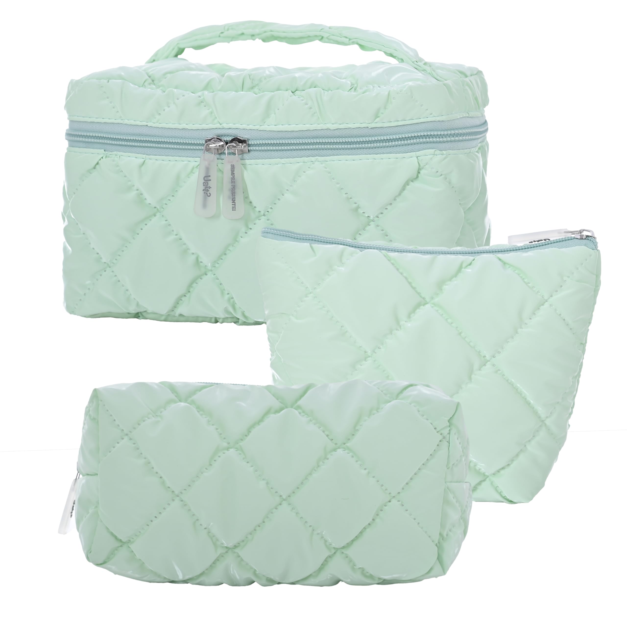 3Pcs Makeup Bag Set,Travel Portable Large Down Water Proof Cosmetic Bags for Women,Bathroom Coquette Toiletries Organiser