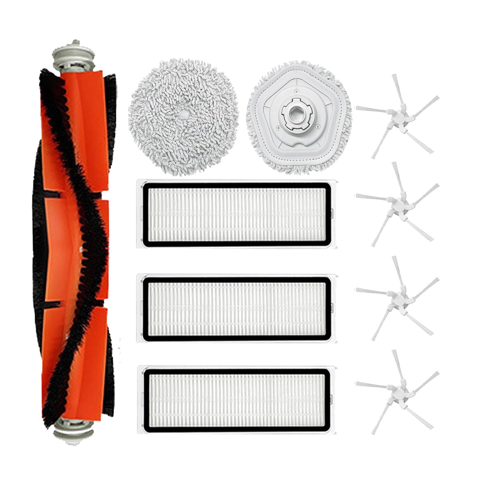 Replacement Parts Compatible with Dreametech W10 / W10 Pro Robot Vacuum Cleaner Accessories,1 Main Brush 4 Side Brush 2 Mop Pads with Stand 3 Hepa Filter-image-43
