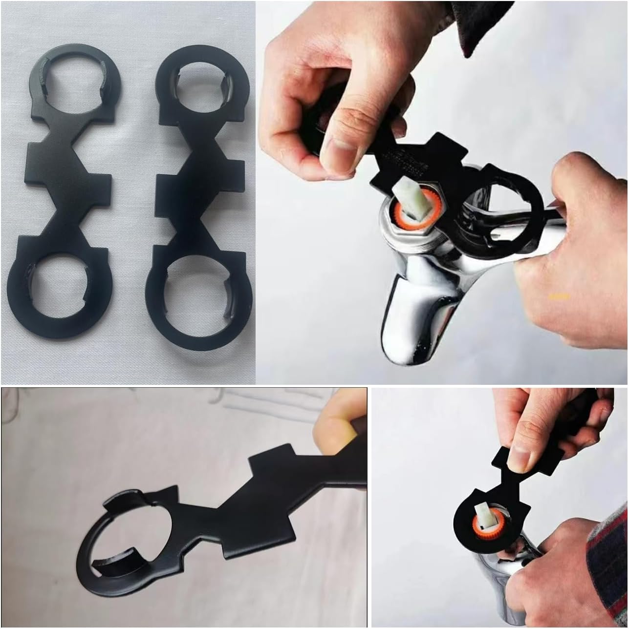 2 Pack Faucet Wrench Basin Wrench 6 in 1 Sink Faucet Installer Tool Plumbing Wrench Faucet Installation Removal Tool for Kitchen Drain Sink Tub Toilet Bathroom Shower Hose Water Spigot