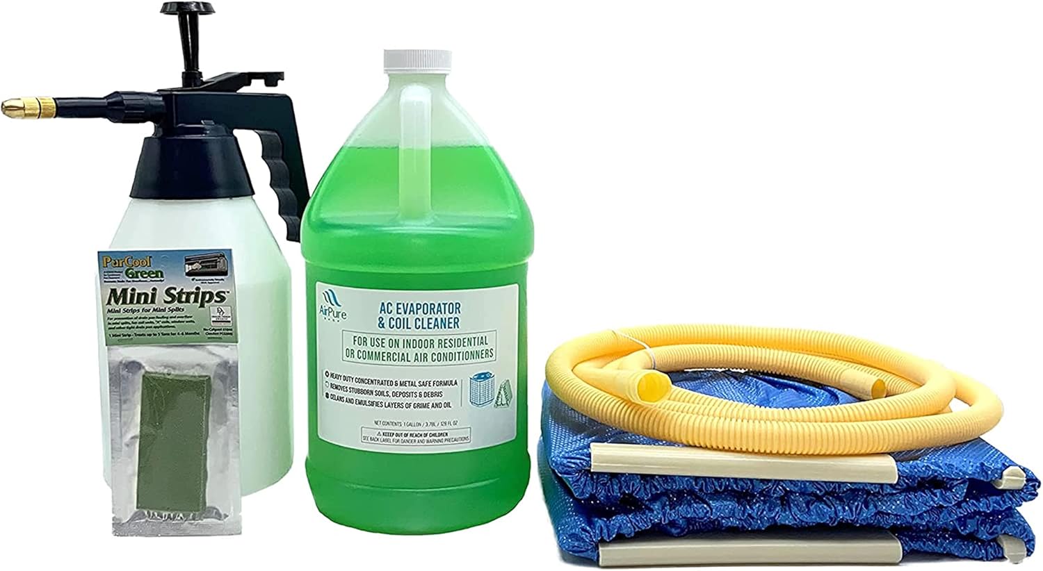 Complete Mini Split Cleaning Kit with Powerful No rinse Coil Cleaner and Clean Air