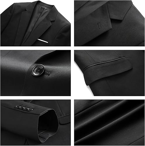 Miniatura 6 de Trajes de 3 piezas para hombre, traje ajustado de un botón, traje sólido, chaqueta, chaleco, pantalón..