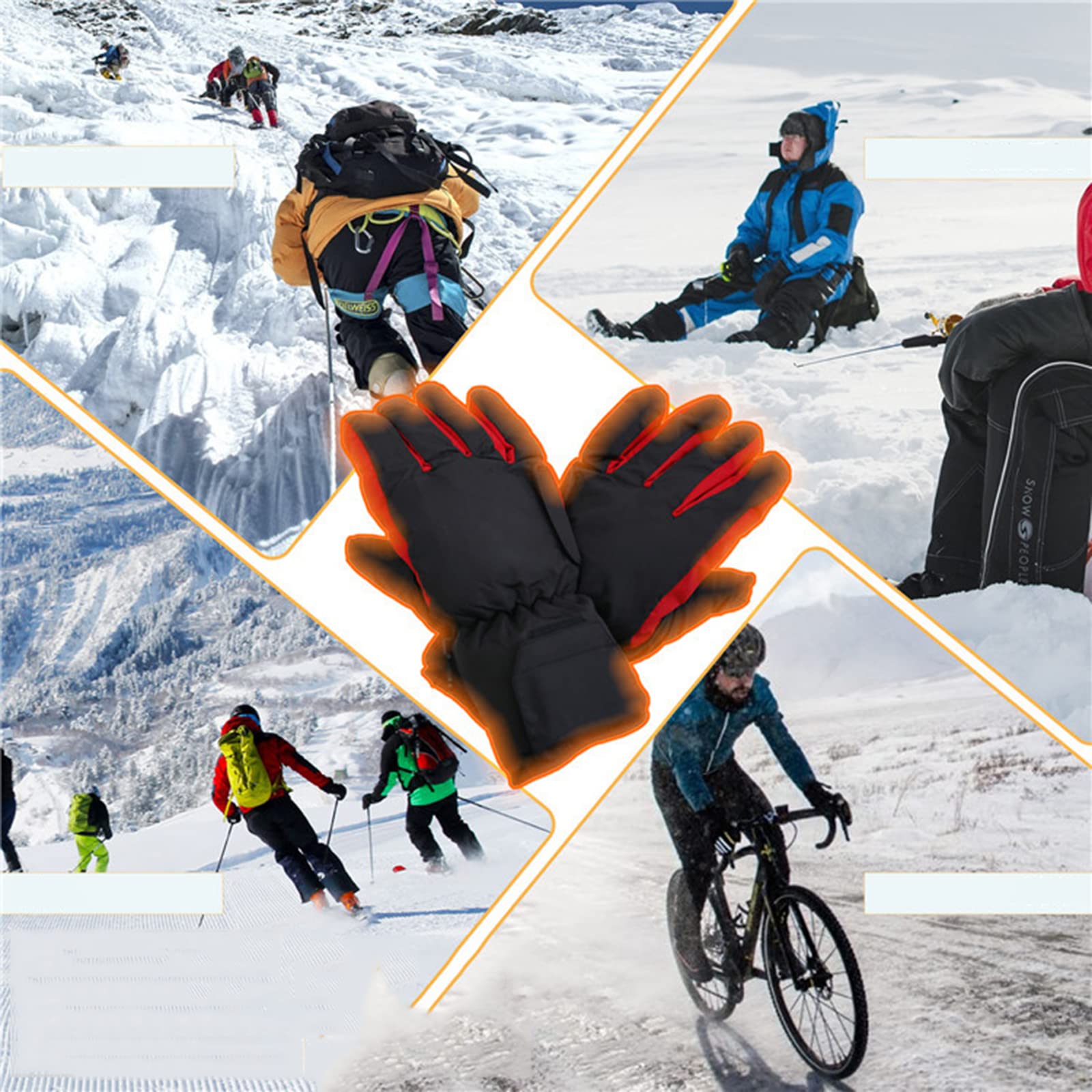 CHEWYNP Guanti Riscaldati Guanti Invernali da Moto per Uomini E Donne - Guanti Caldi Impermeabili per Il Freddo, Abbigliamento per Esterni Riscaldati Guanti Riscaldati Scaldamani per Allen