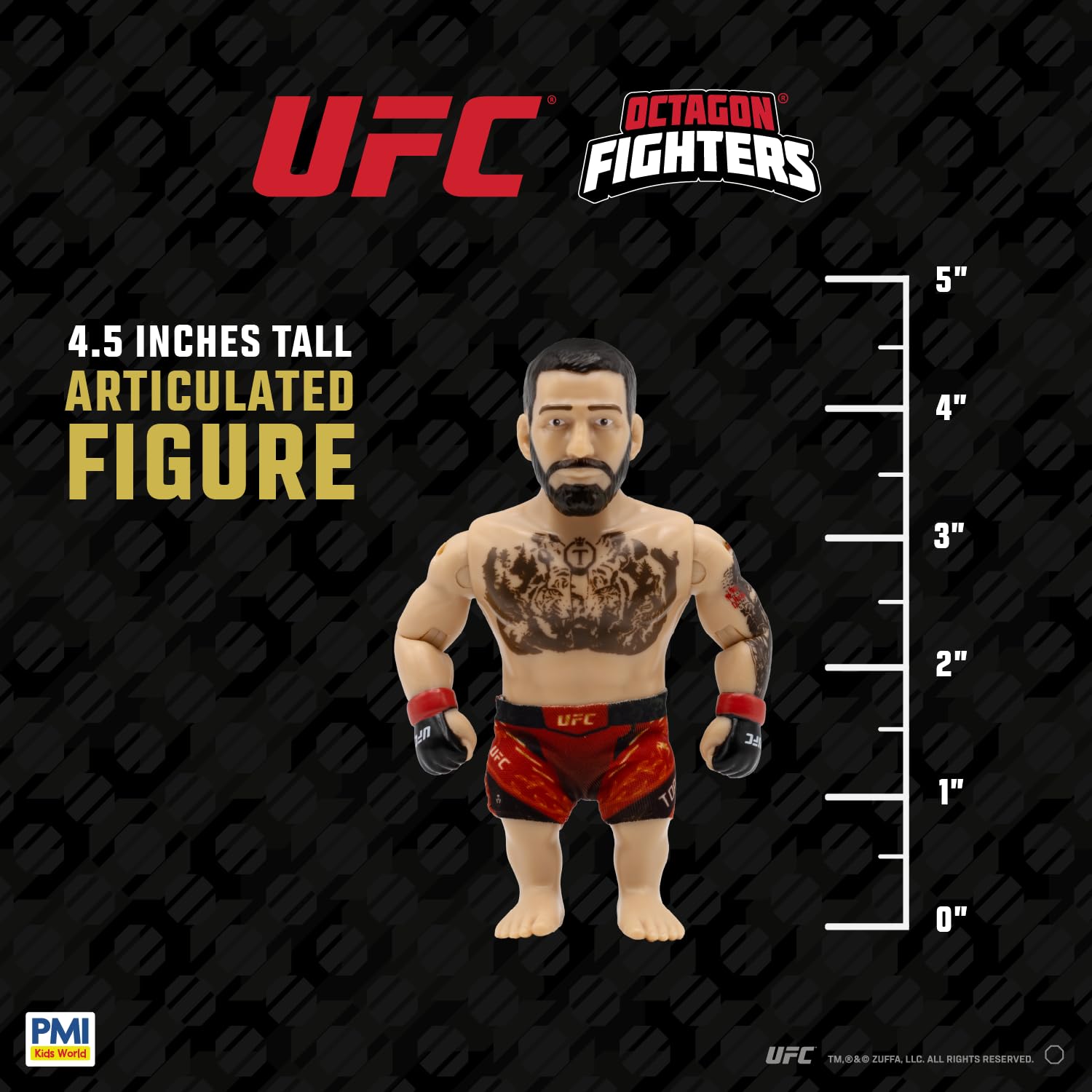 P.M.I. UFC - Action figure articolate da 11,4 cm, confezione da 2 pezzi misteriosi, include 2 combattenti, accessori e cintura da campionato, collezione ufficiale UFC di PMI, casuale 1 su 3