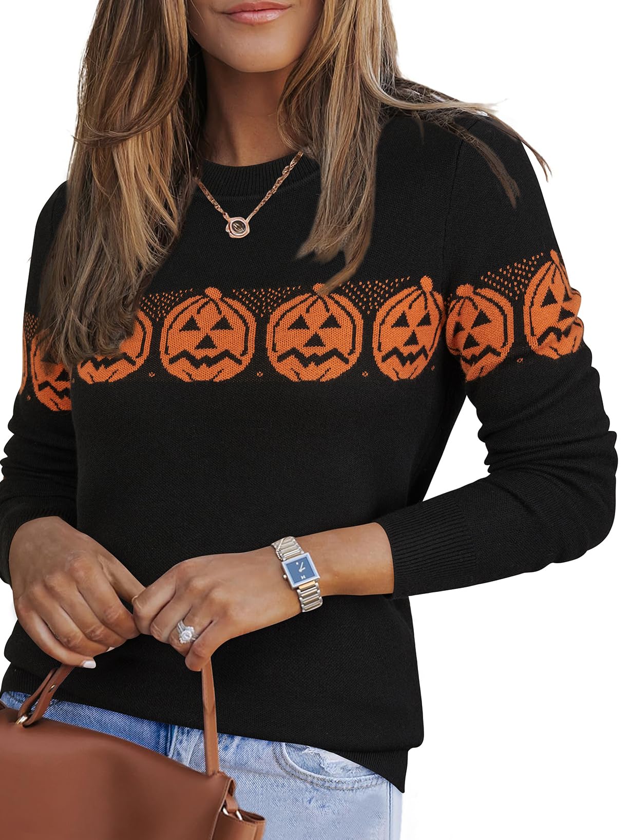 Arach&Cloz Women's Wool Blend Classic Crew Neck Casual Fall Sweaters | Business Casual, Long Sleeve, Anti-Pilling, Wrinkle-Resistant