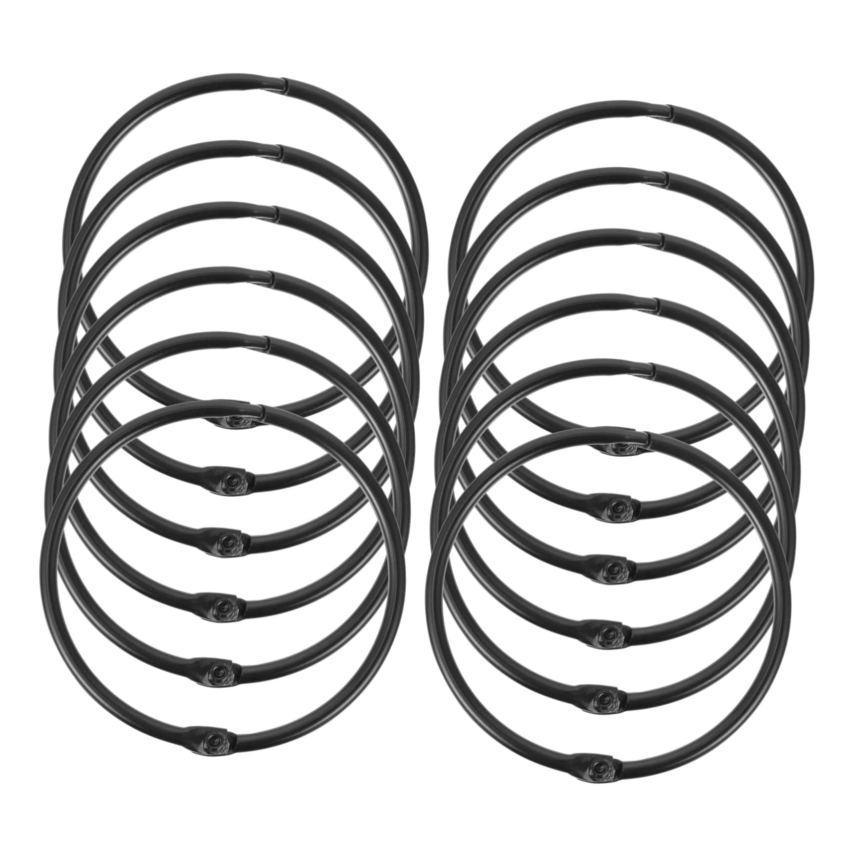 HOODANCOS 12Pcs Shower Curtain Rings Iron Metal Hanging Hooks for Bathroom Window Curtains Rustproof Decorative Rings