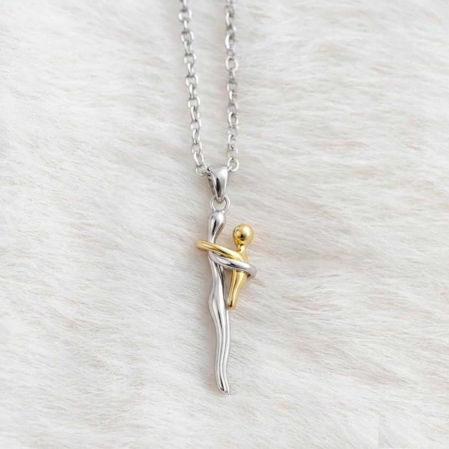 Meaningful Gift to Mom from Son I Love You Necklace, Sentimental Birthday Gift for Mother, Unique Moms Birthday Gift Ideas (Mom Hug, Luxury Box)