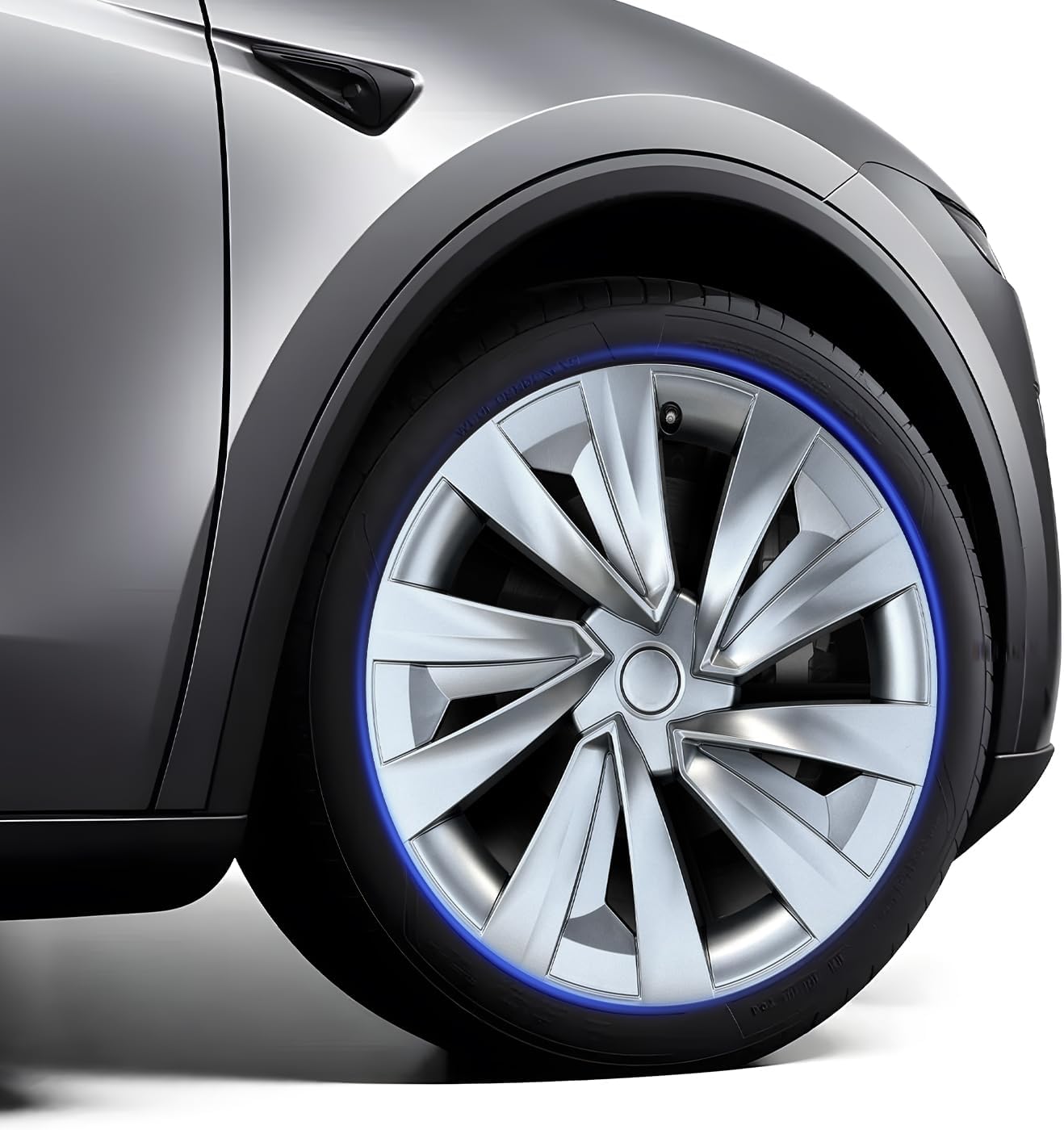 19 Inch Helix Style Wheel Covers Fits for Tesla Model Y Juniper 2025–2026, Upgrade Crossflow Hubcaps to 20’’ Look, Rim Cover Replacement, Fits OEM 19’’ Wheels – 4 Pack (Falcon Style, Matte Sliver) Matte Sliver Falcon Style