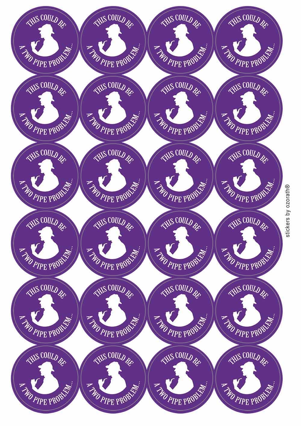 Ozorath Multicolor Sherlock Holmes This Could Be A Two Pipe Problem Circular Matt Paper Stickers A4 Sheet Of 24 (Each Sticker Is 45Mm Diameter)