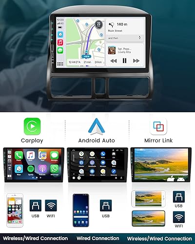 Miniatura 4 de Hikity Estéreo de coche Android de 9 "para Honda CRV 2002-2006 inalámbrico Carplay Android Auto navegación GPS estéreo Bluetooth receptor de audio