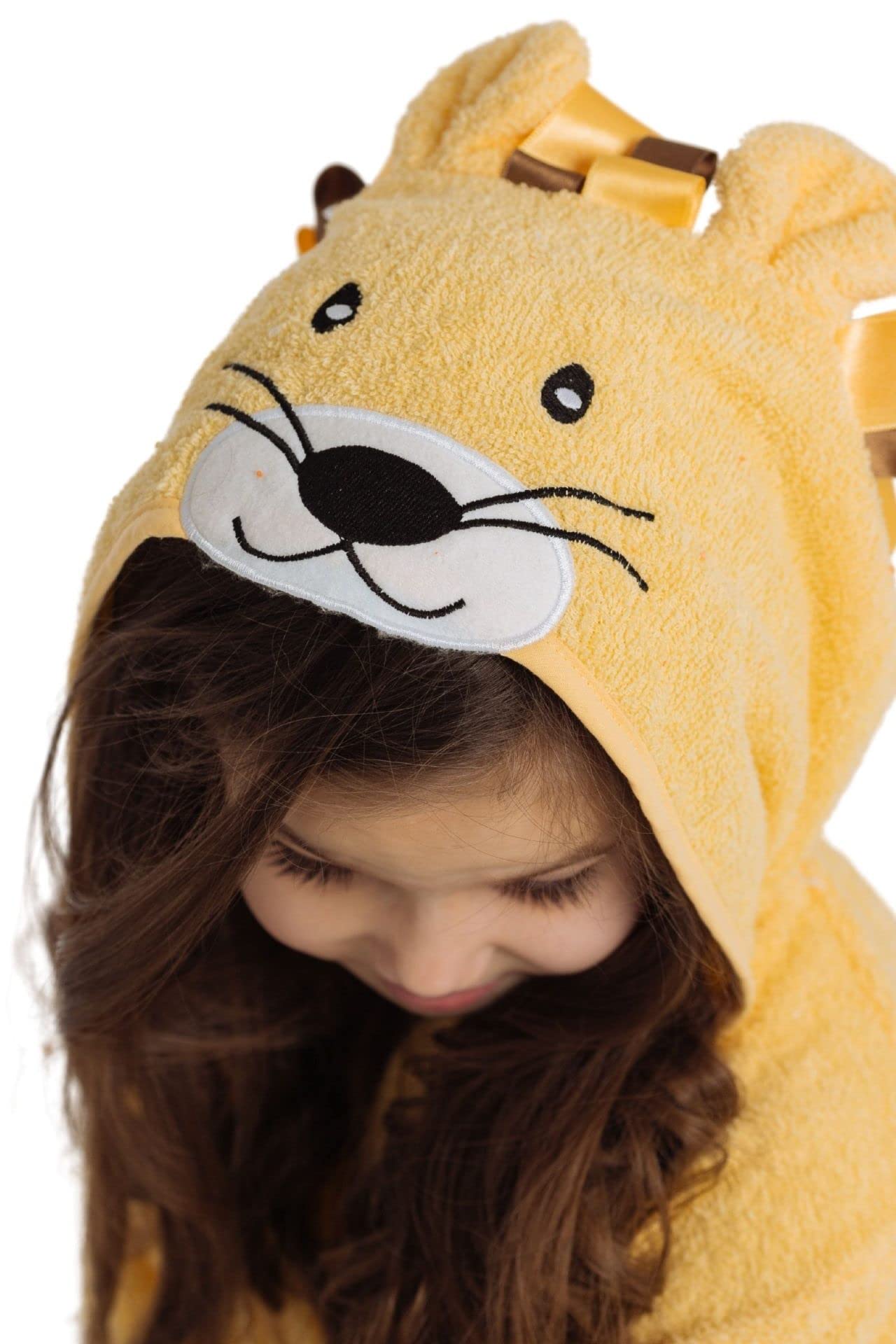 ELY PARKER Albornoz de Baño Niños y Niñas, Tela de Toalla de Algodón Turco, con Capucha, Animal, Súper Suave, Absorbente, Cómodo, Grueso