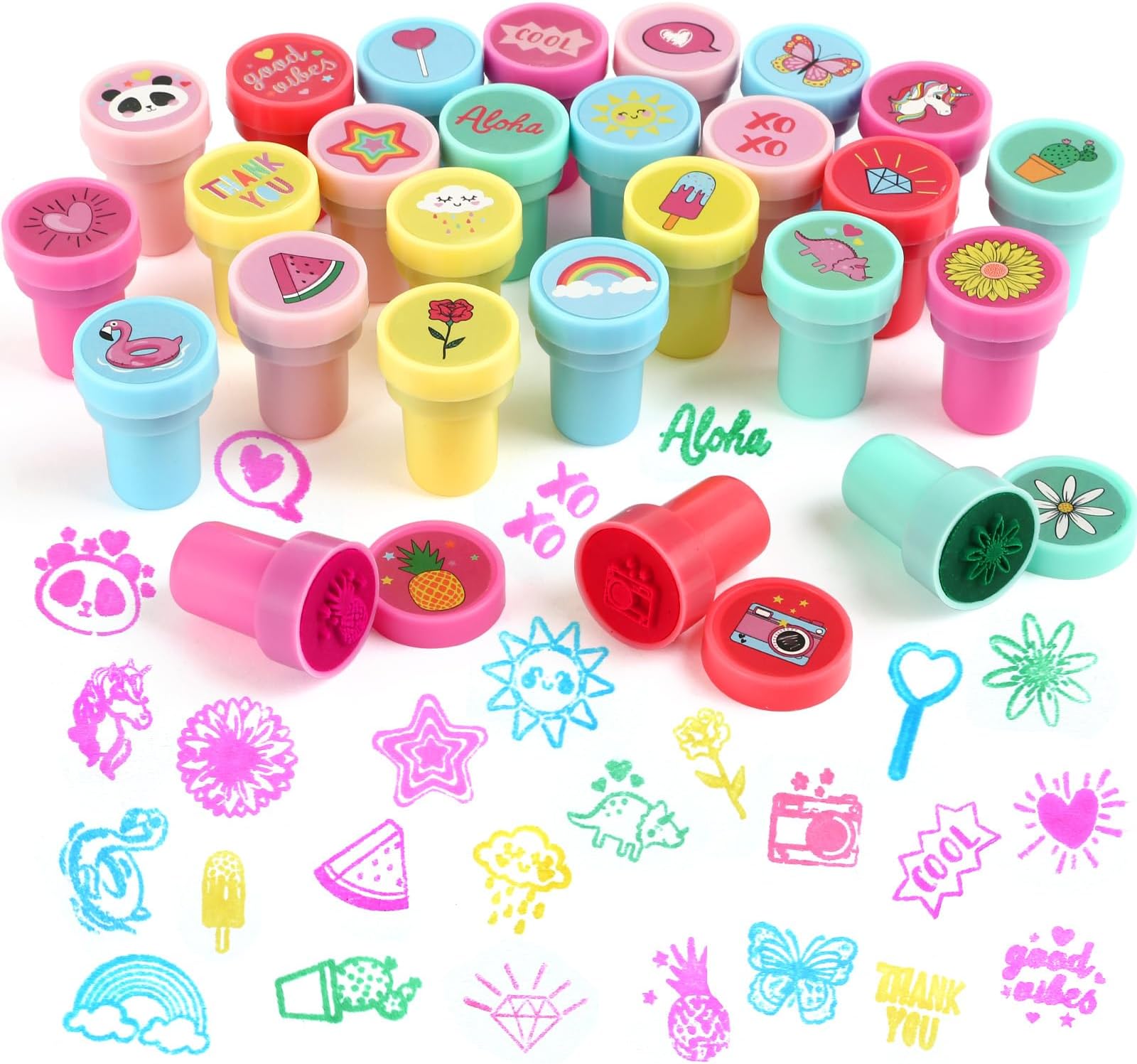 Kesote 26Pcs Assorted Self-Ink Stamps for Kids