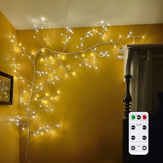 Vines Lights for Room Decor with Remote, 144 LEDs Enchanted Vine Lights White Lighted Branches, 7.5 Ft Willow Vines with Fairy Lights for Bedroom Living Room Wall Home Decor