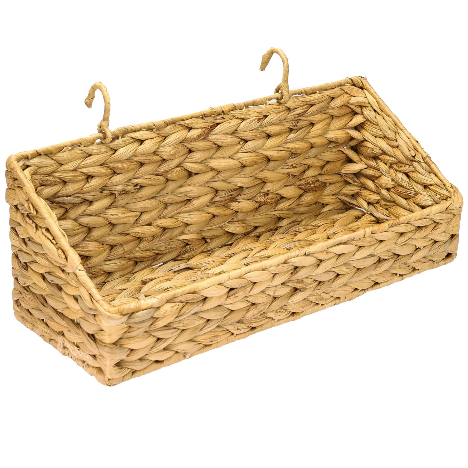 HMF Hanging Basket Braided from Sustainable Water Hyacinth Storage Basket for Hanging | 40 x 15 x 15 cm