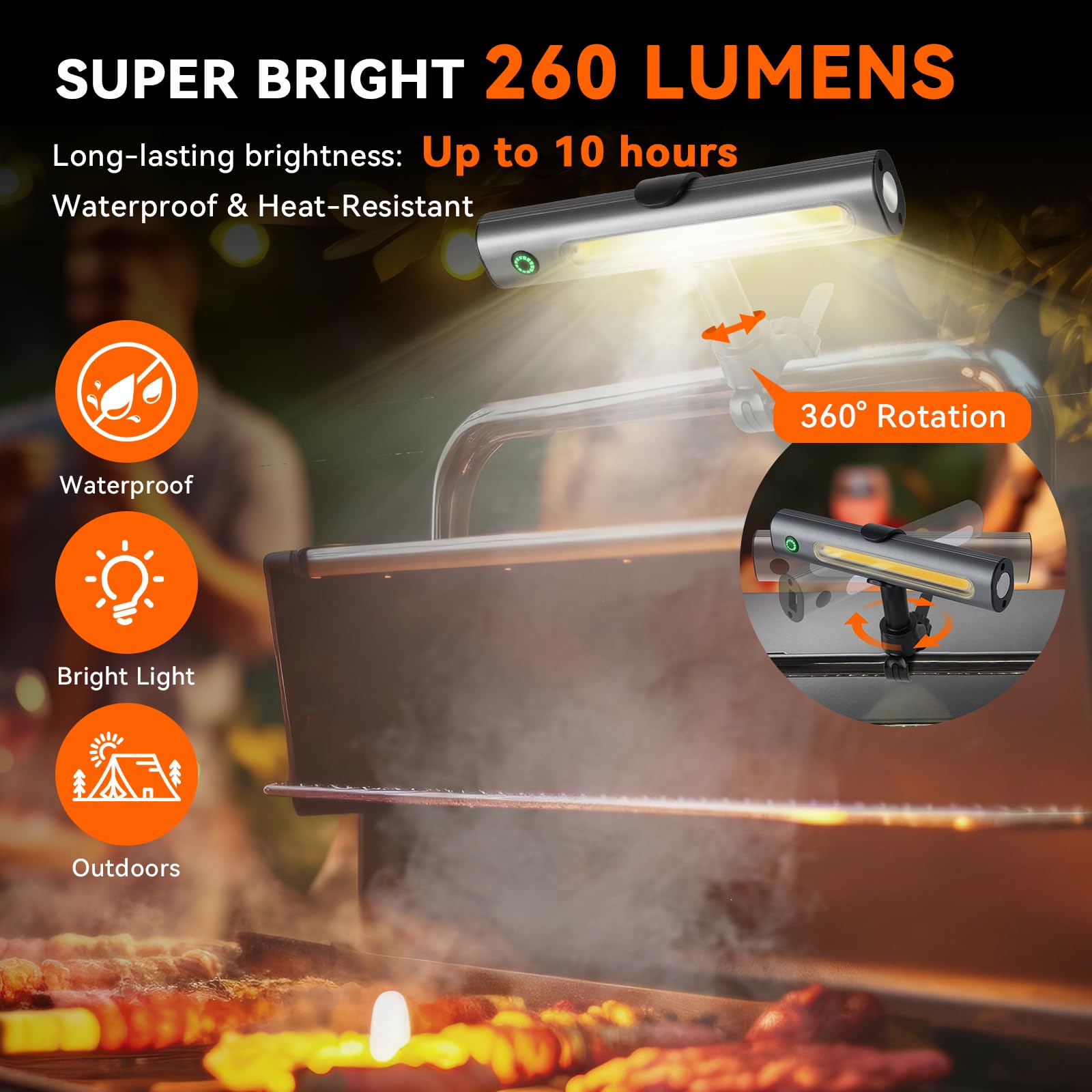 Luces de parrilla para parrilla al aire libre diseñadas para parrilla Blackstone Weber, luz magnética para parrilla de barbacoa para accesorios de parrilla Blackstone, luces LED magnéticas 9
