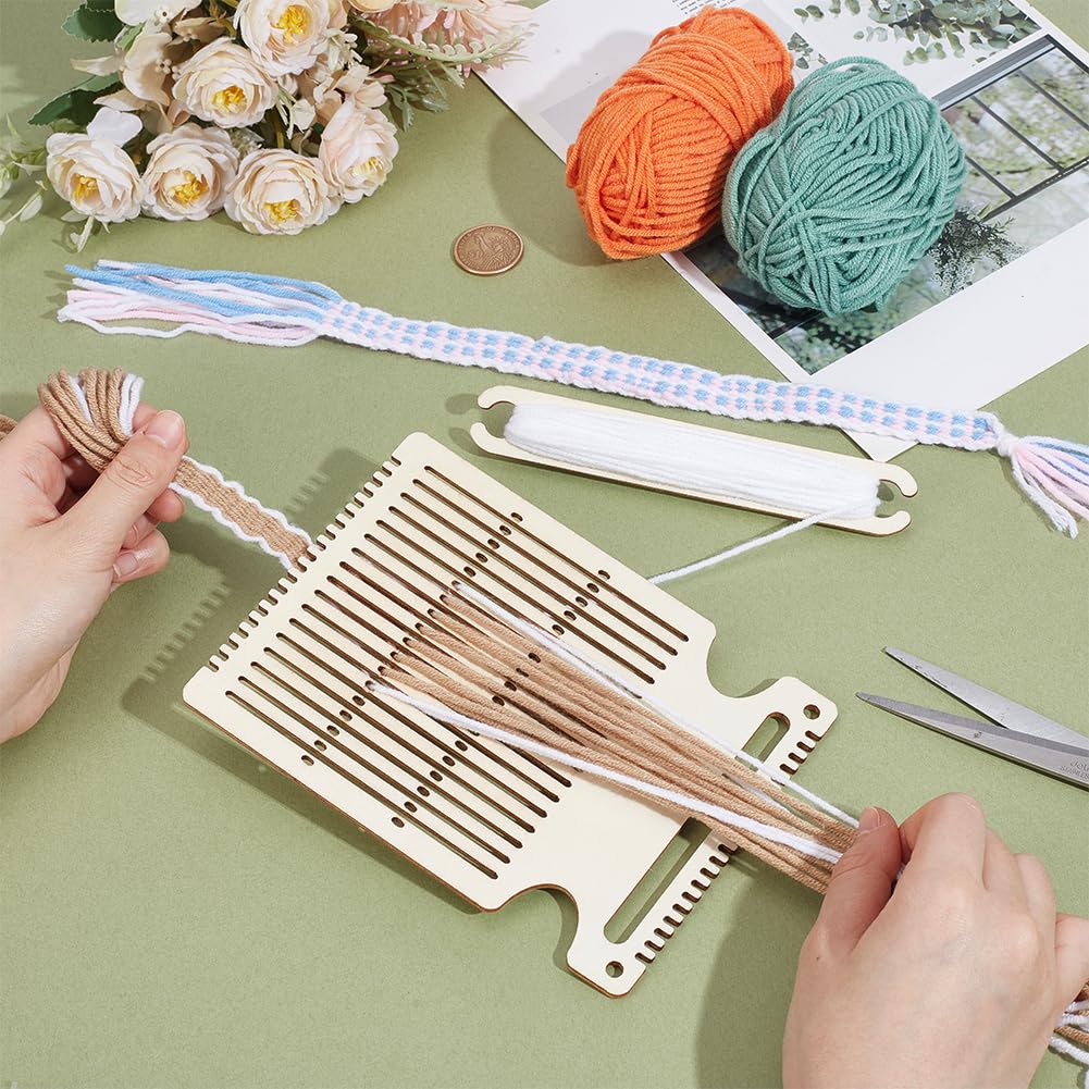 Kit De Métier à Tisser De Ceinture – 2 Navettes En Bois De Peuplier – Tissage Pour Bracelet, Sac, Sangle – Dès 6 Ans – GLOGLOW