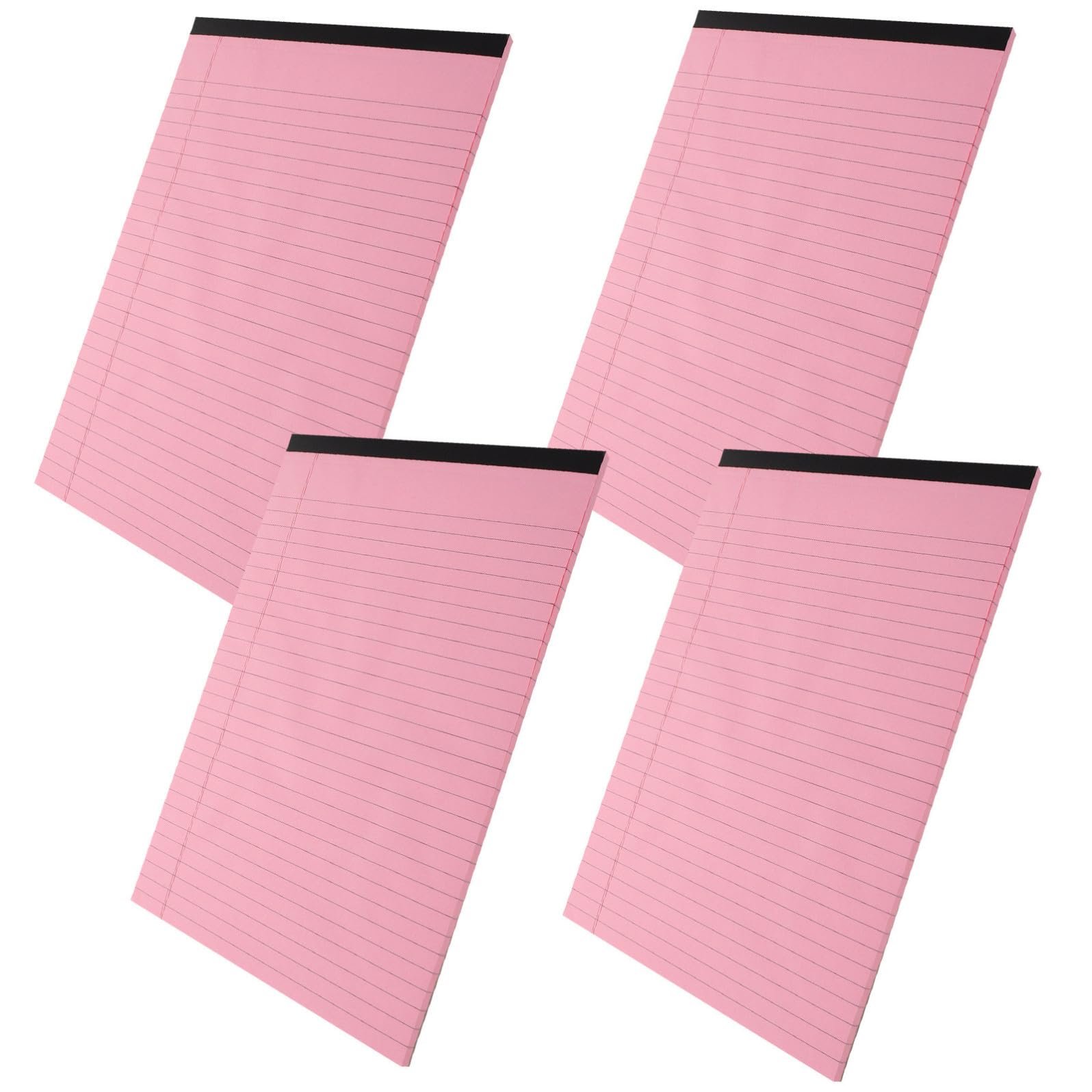 STOBAZA Set 4 Pezzi Quaderni A4 Rosa Pagine a Righe, Divisori e Layout Orizzontale, Carta Adesiva Strappabile per Scuola e Casa