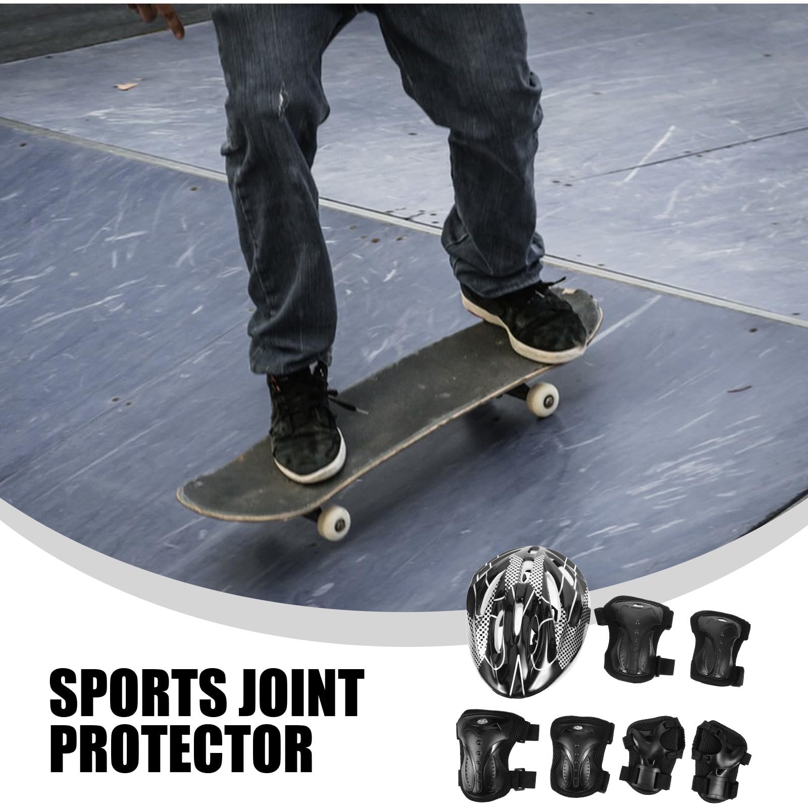 Mikinona - Juego de protectores para adulto, monopatín y patines, color negro, coderas y rodilleras ajustables, equipo de protección para patinaje y patinete