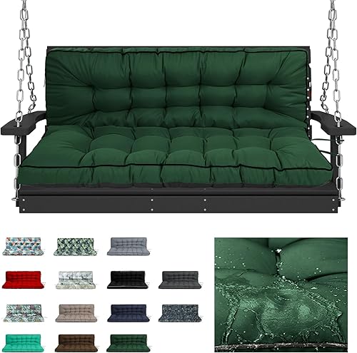Cojines de asiento de repuesto, cojines de columpio de porche de 55 x 40 pulgadas con respaldo, para columpios al aire libre, bancos de jardín de