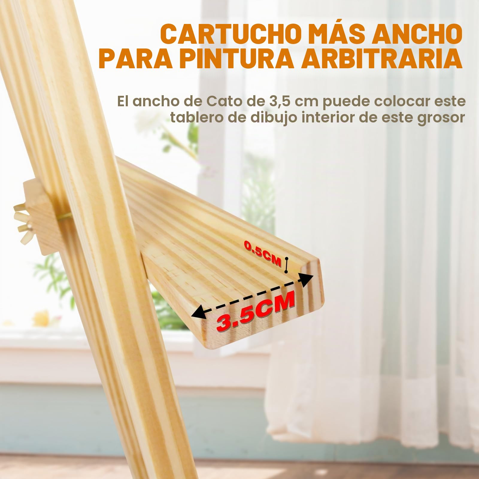 Caballete de estudio de 175 cm – Caballete de madera para signo de boda – Soporte para dibujo de boda