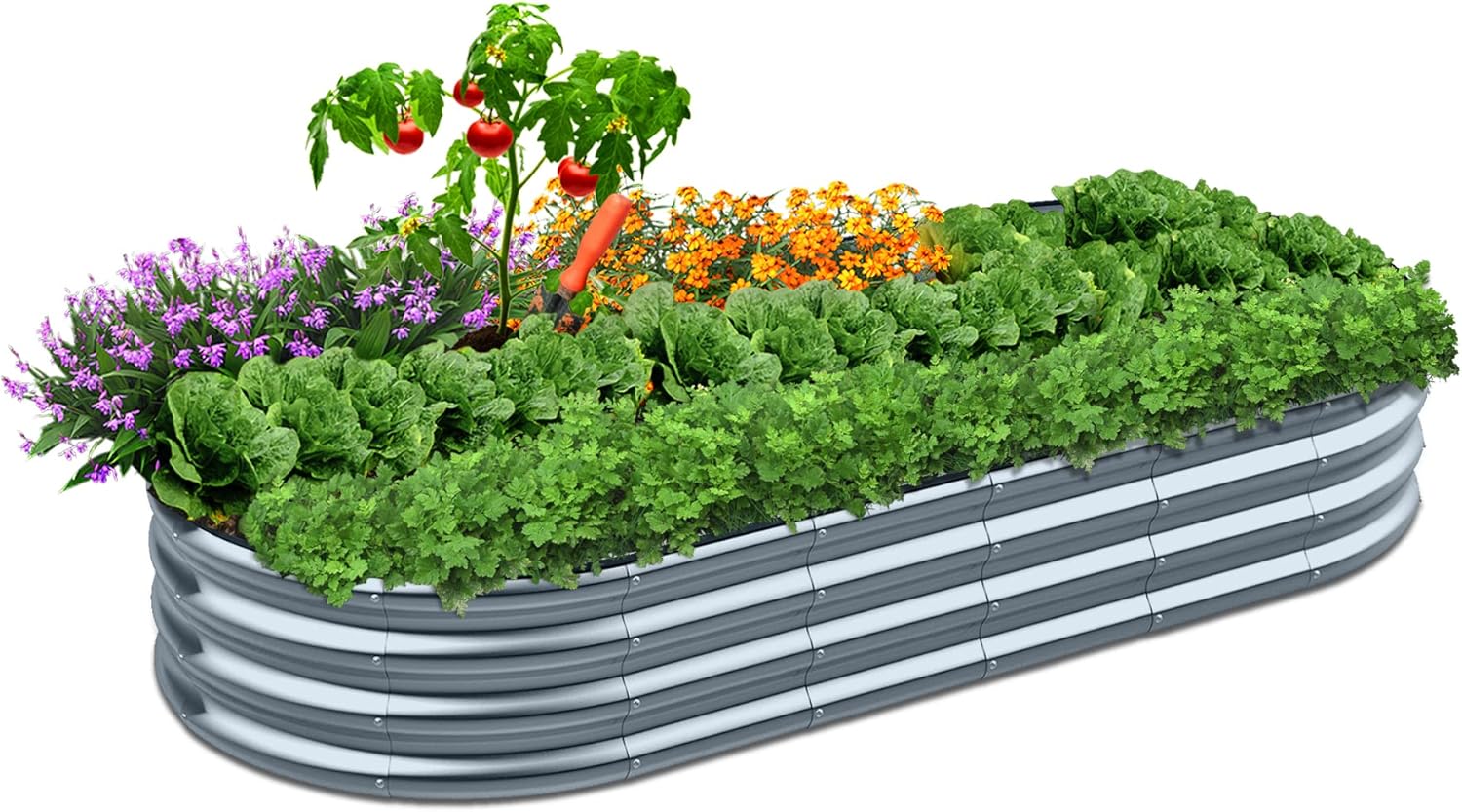 EZIOSS Raised Garden Bed -4×2×1ft Galvanized Planter Box for Outdoor Gardening and Planting, Ideal for Vegetables and Plants EZIOSS Raised Garden Bed -4×2×1ft Galvanized Planter Box for Outdoor Gardening and Planting, Ideal for Vegetables and Plants