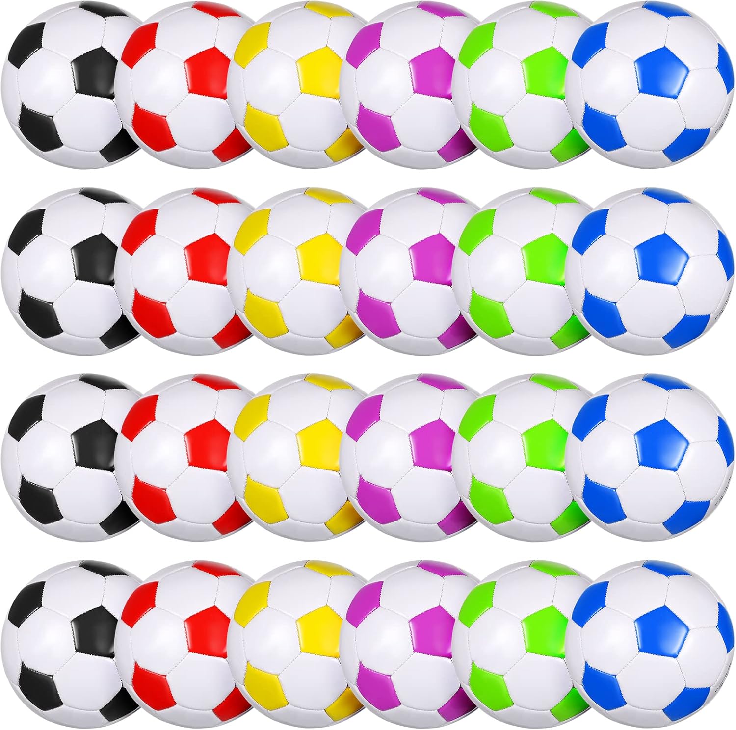 HyDren 24 Pack Soccer Balls Bulk with Pump Official Outside Christian Charity Donation Sport Soccer Balls Gifts for Teens Adults