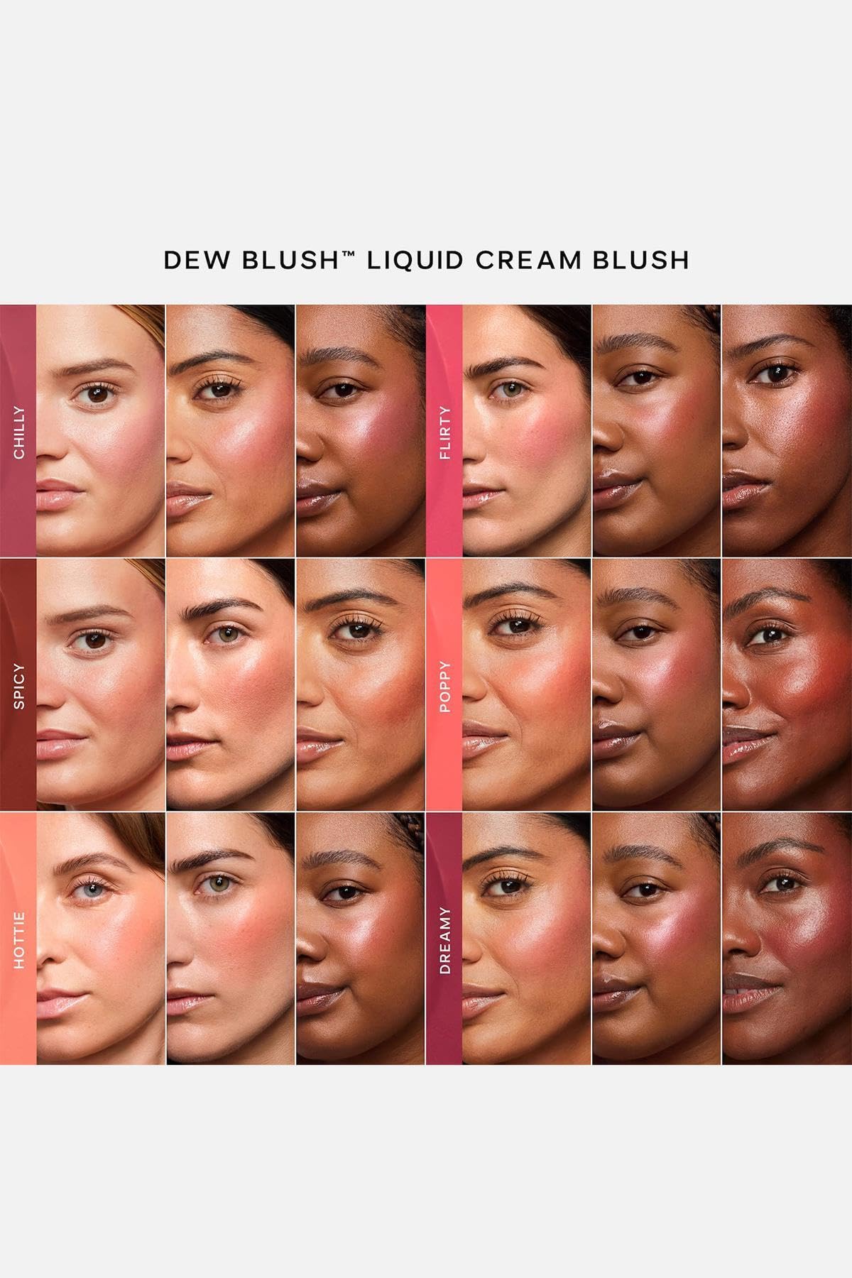 Saie Blush Dew - Blush Light Liquid con un acabado en crema mezclable y edificable - Tinte de mejillas rocío con aplicador de maquillaje Doe Foot Wand - Rubor coral