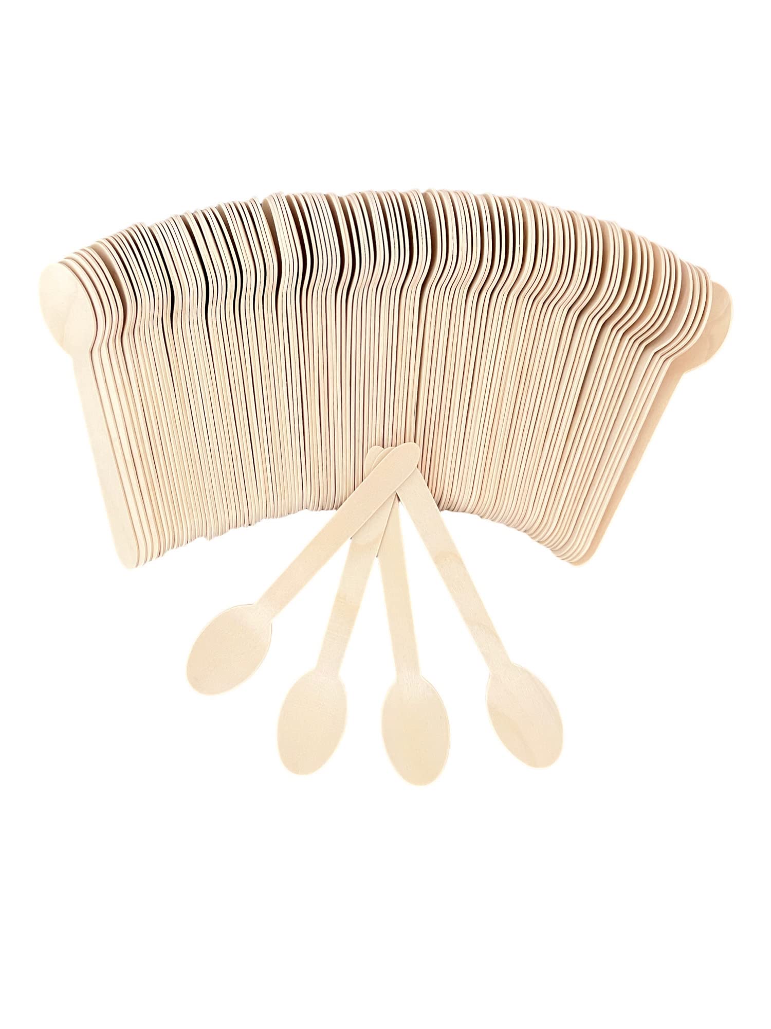 Confezione da 1000 cucchiai in legno usa e getta, lunghezza 16 cm, biodegradabili, utensili compostabili, posate ecologiche di alta qualità, alternativa al cucchiaio monouso in plastica