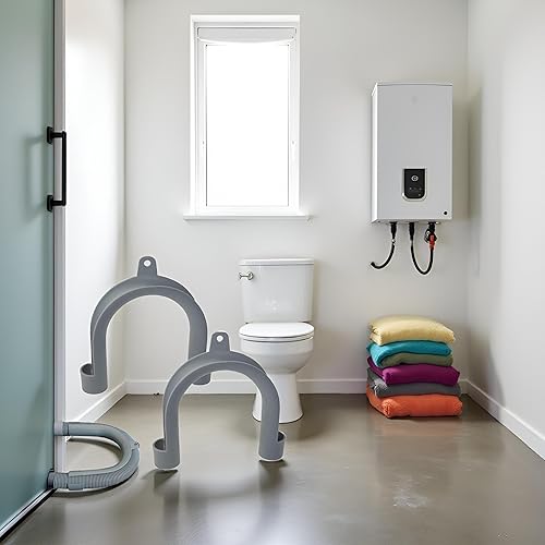 Miniatura 9 de 2 soportes de manguera de drenaje para lavadora de ropa gris, en forma de U, adaptador de gancho de manguera de drenaje para lavadora, lavadora,