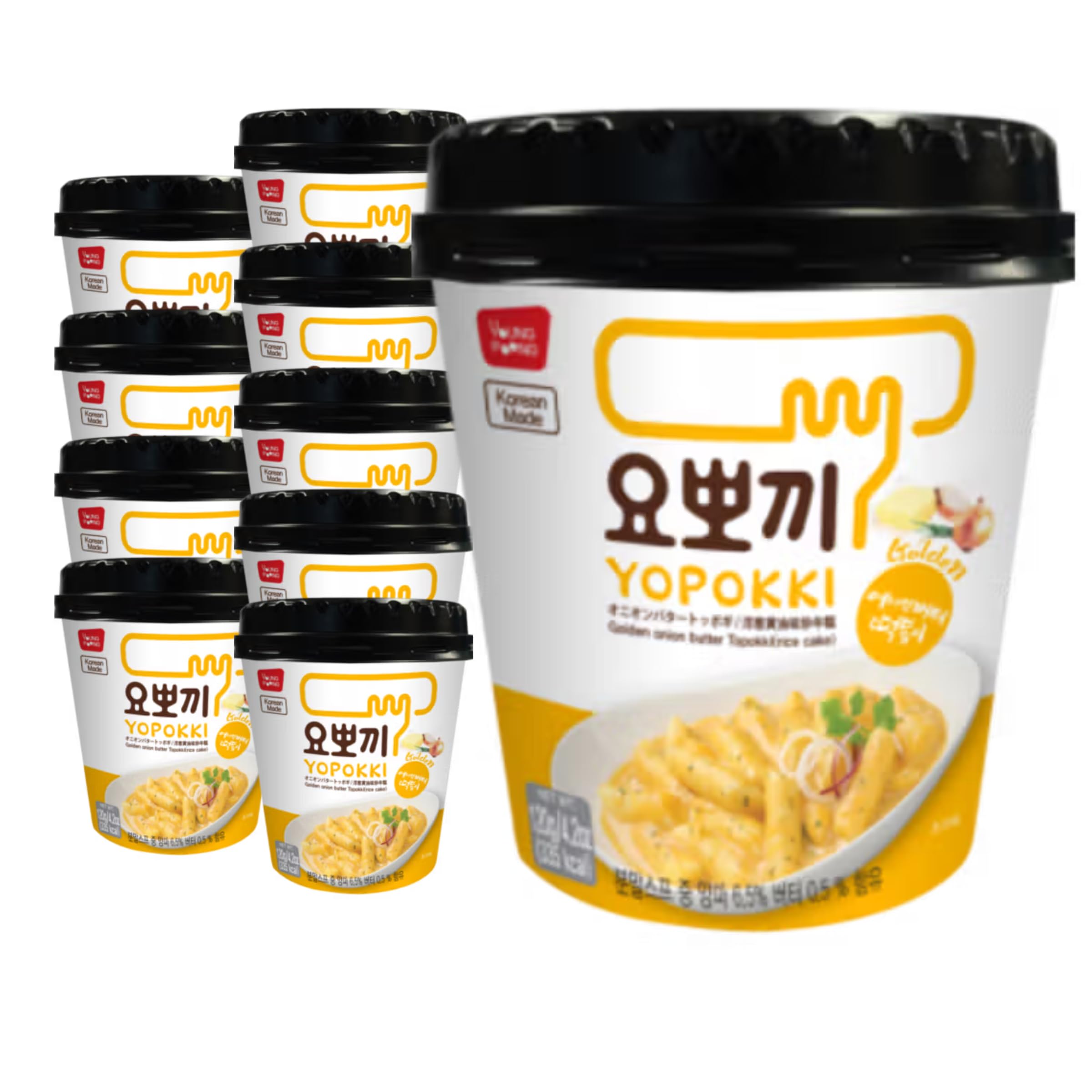 EasyCookAsia Tteokbokki Cup 2er3er,10er Set – Koreanischer Reiskuchen im Becher | Süß & Scharf, Jjajang, Carbonara oder Cheese | Ready-to-Eat K-Streetfood für Zuhause (10er, Goldene Zwiebel-Butter)