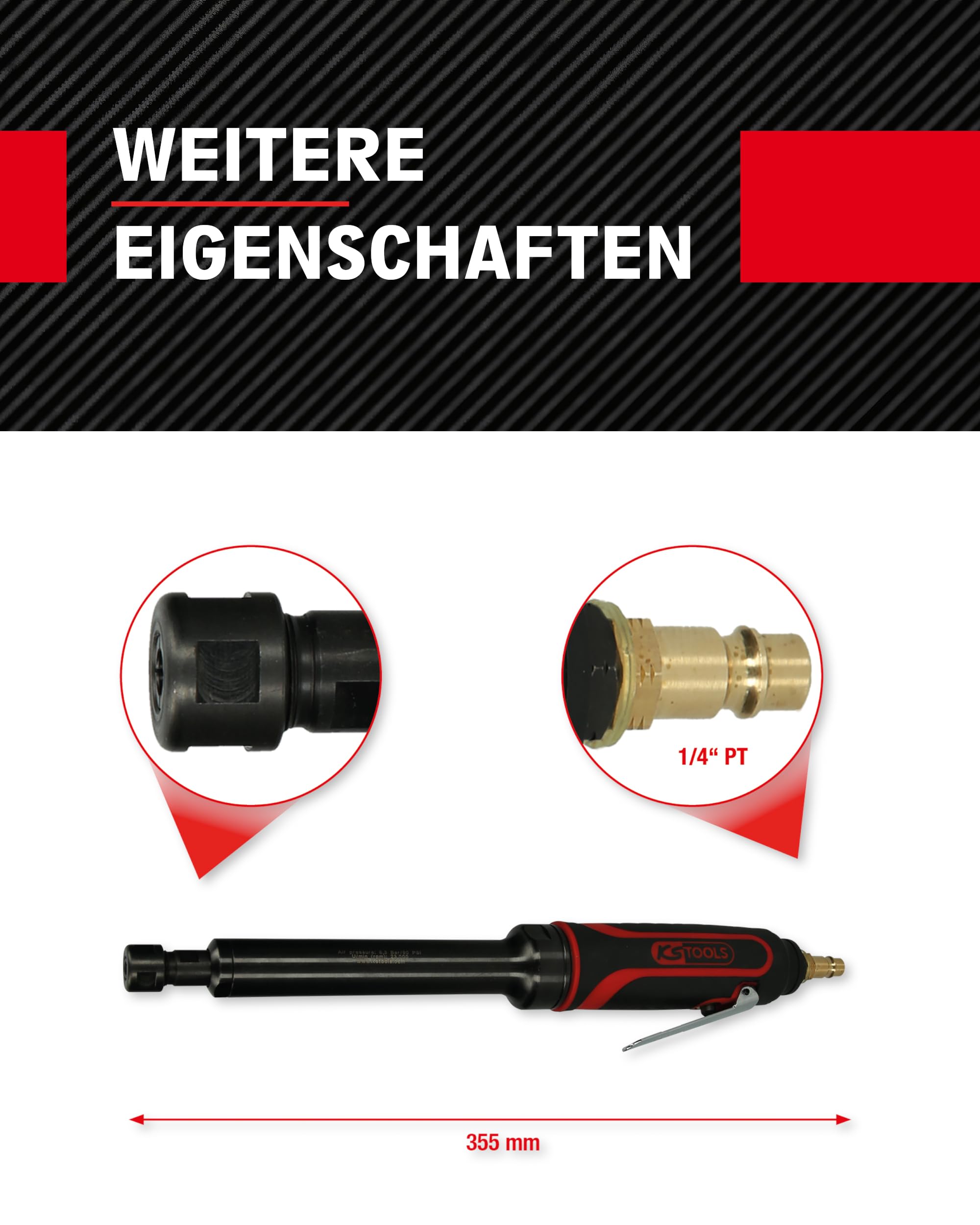 KS Tools 515.5415 Smerigliatrice a stilo ad aria compressa, 23.000 giri/min